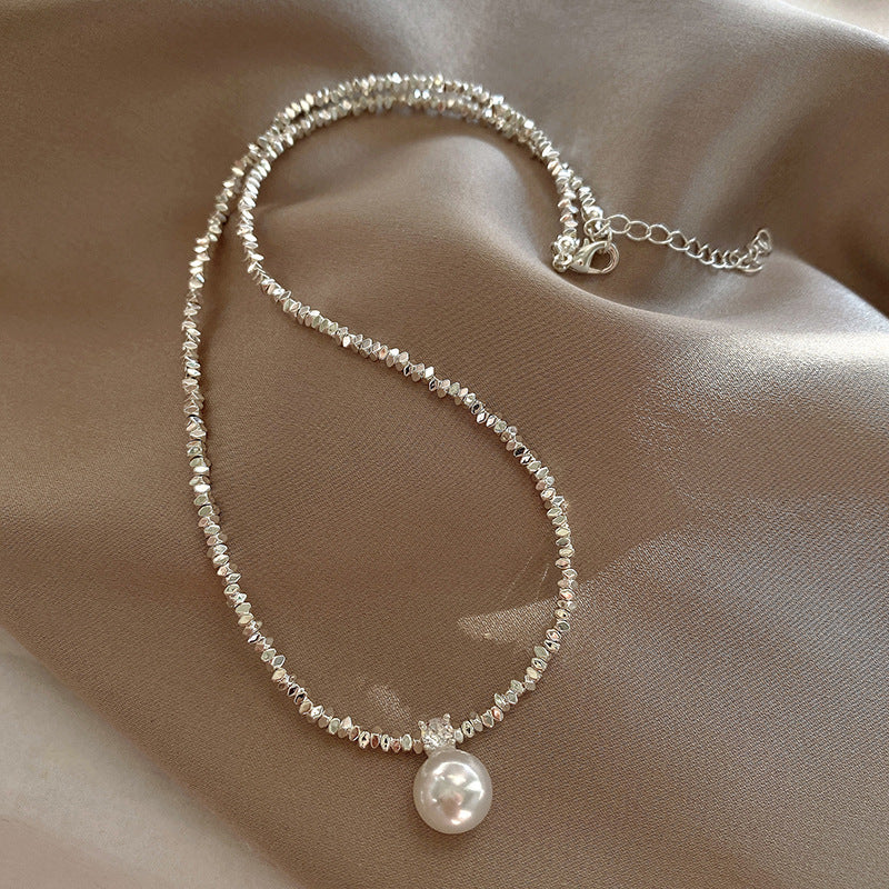Chic Women's Silver Pearl Necklace Image 5