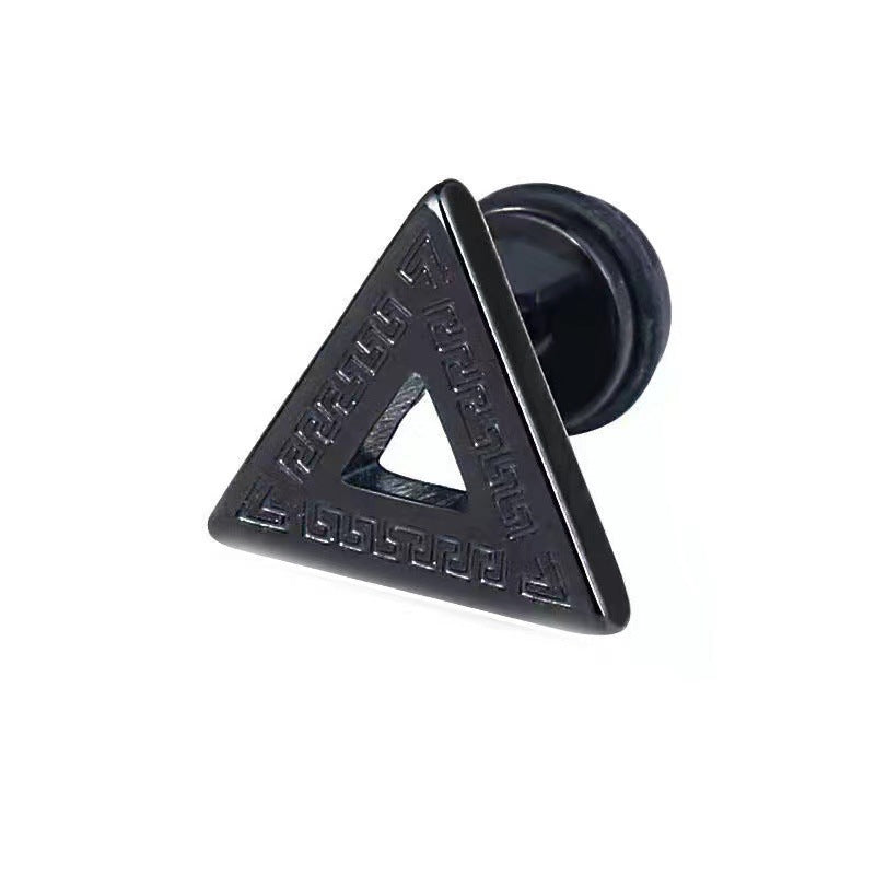 Titanium Steel Pyramid Earrings Image 6