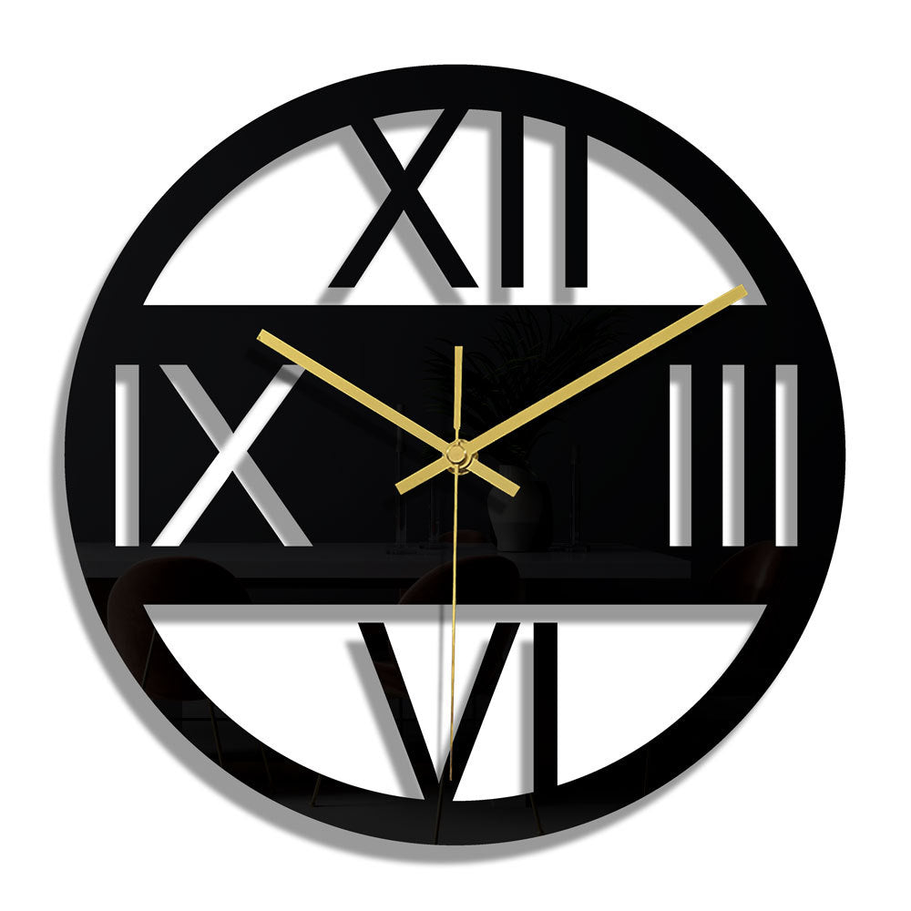 3mm thin black aesthetic wall clock for home