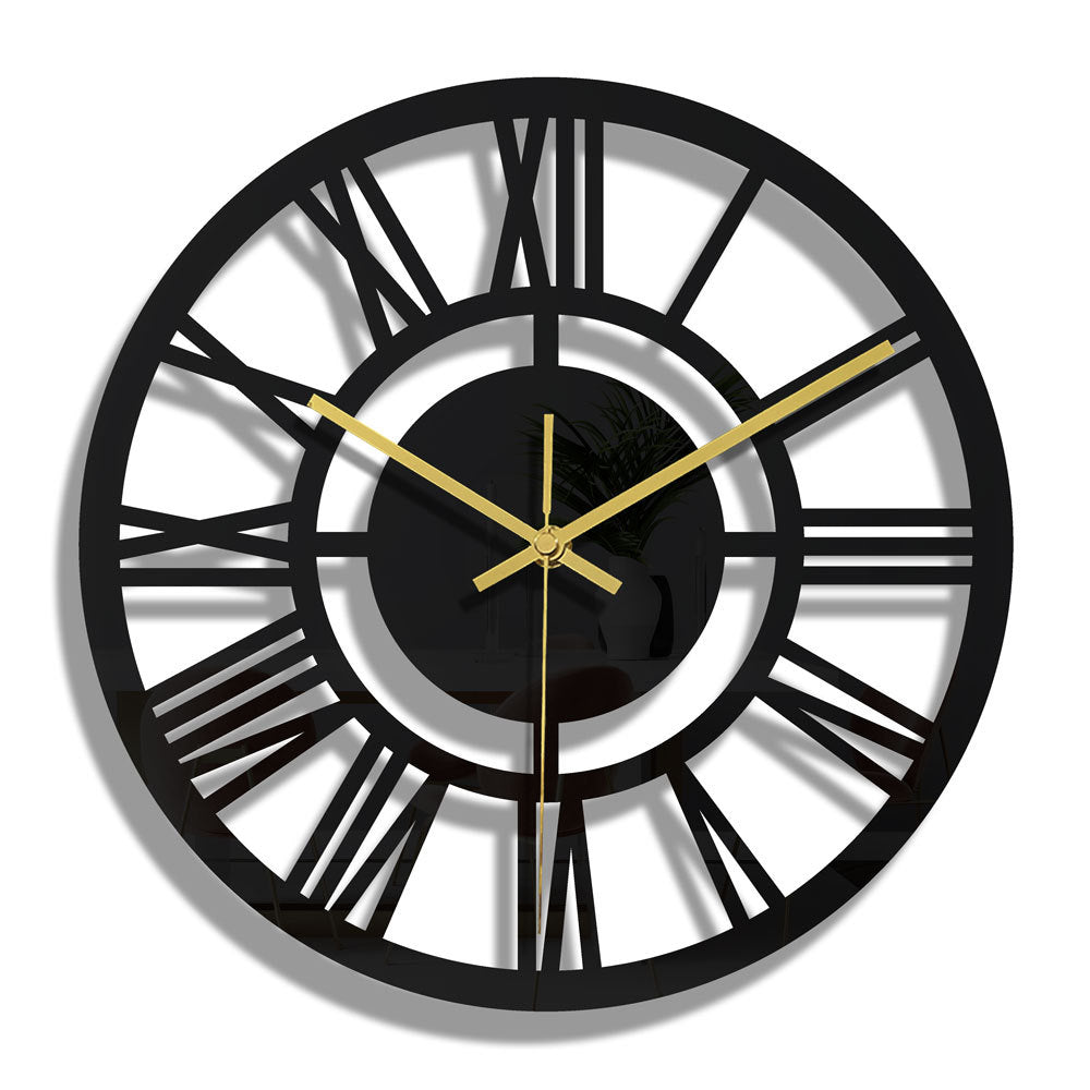 3mm thin black aesthetic wall clock for home