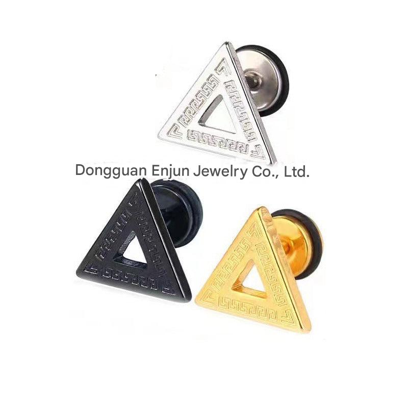 Titanium Steel Pyramid Earrings Image 2