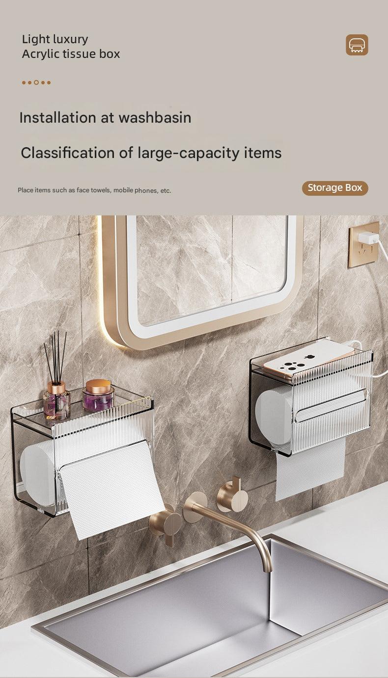 Acrylic tissue box for bathroom