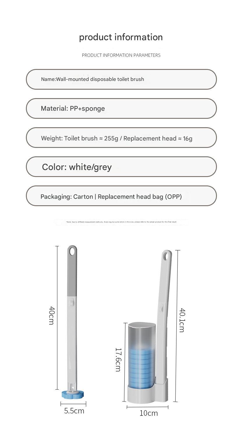 Toilet brush set on bathroom flooring