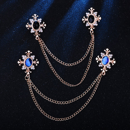 Multi-color rhinestone cross pin