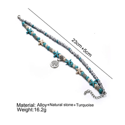 double layer anklet for beach lovers