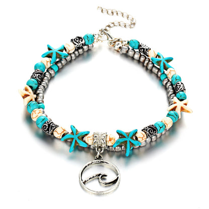 unique beach anklet with nature-inspired design