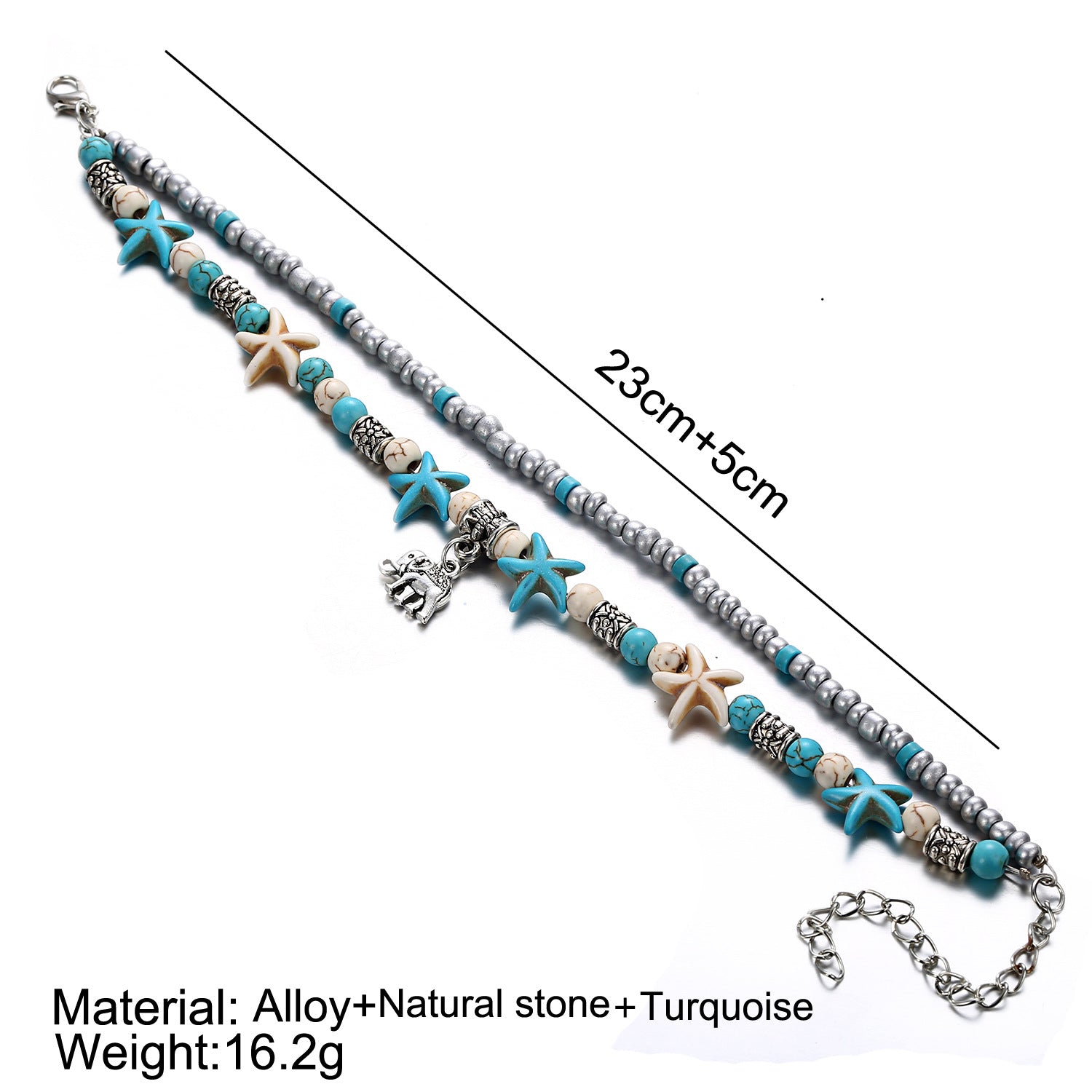 double layer anklet for beach lovers
