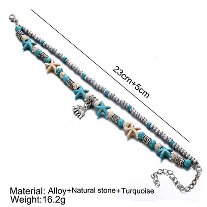 double layer anklet for beach lovers