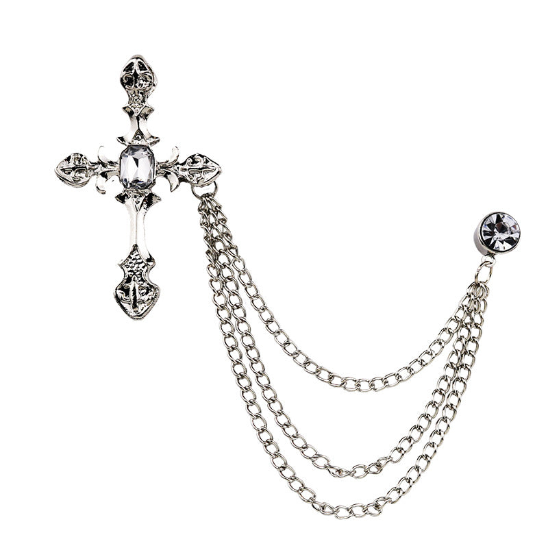 Silver crown brooch embellishment