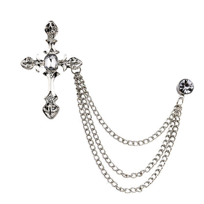 Silver crown brooch embellishment