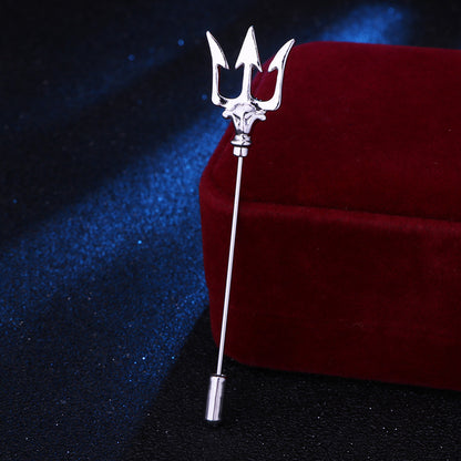 Trident lapel pin with smooth finish