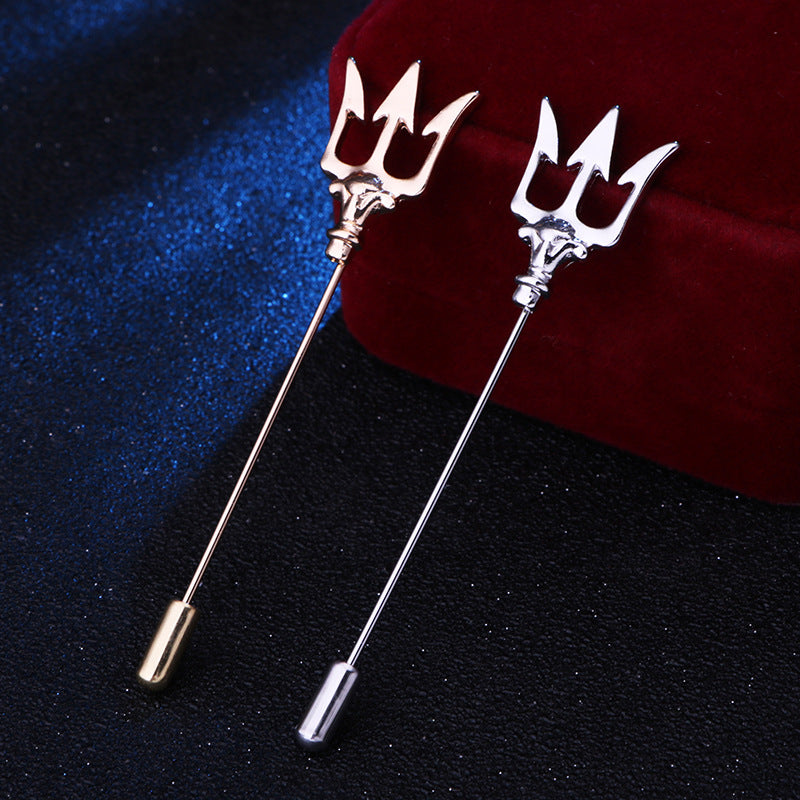 Versatile trident lapel pin in gift packaging