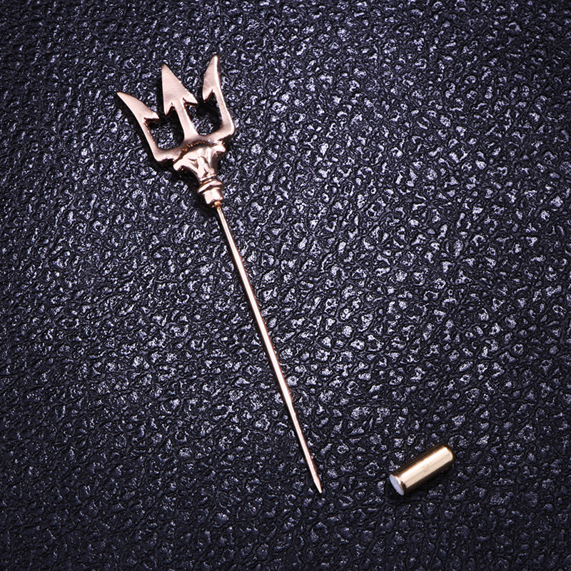 Elegant presentation of trident lapel pin