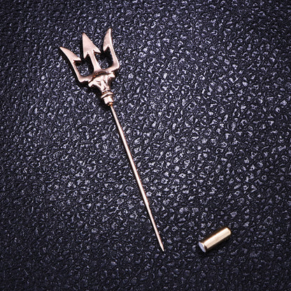 Elegant presentation of trident lapel pin