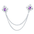 Silver Base Purple Rhinestone