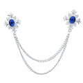 Silver Base Royal Blue Rhinestone