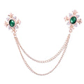 Gold Base Green Rhinestone