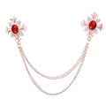 Gold Base Bright Red Rhinestone