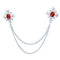 Silver Base Bright Red Rhinestone