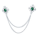 Silver Base Green Rhinestone