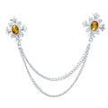 Silver Base Yellow Rhinestone