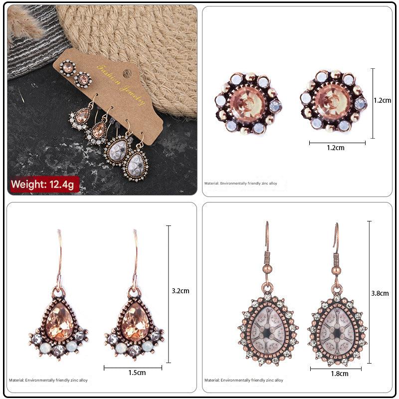 Geometric tassel earrings set
