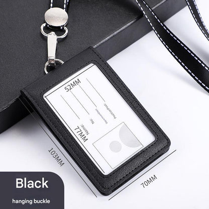 Image of versatile dual-card holder with lanyard