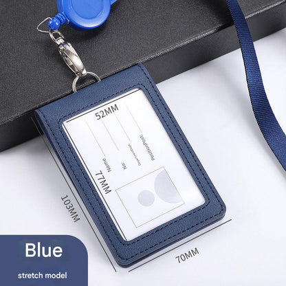 Close-up of ID badge holder with two card slots