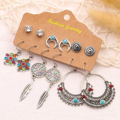 Elegant Bohemian Leaf Feather Dangle Earrings