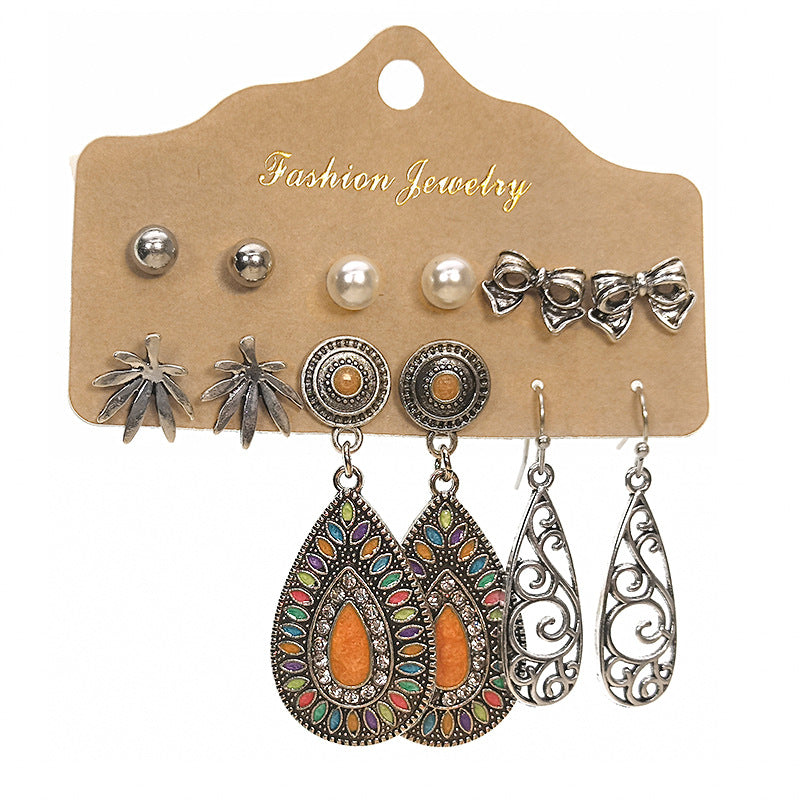 Elegant Bohemian Leaf Feather Dangle Earrings