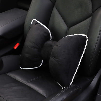 pink camellia black ice silk headrest