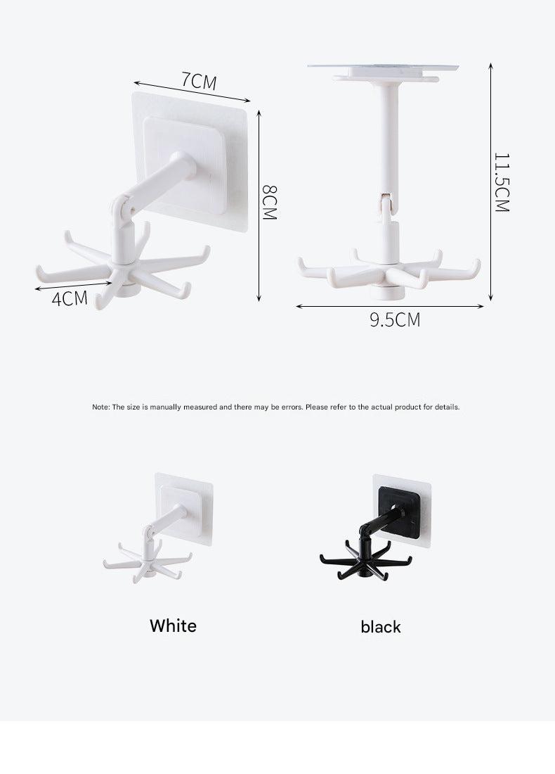 Adhesive rotating hook in kitchen setting