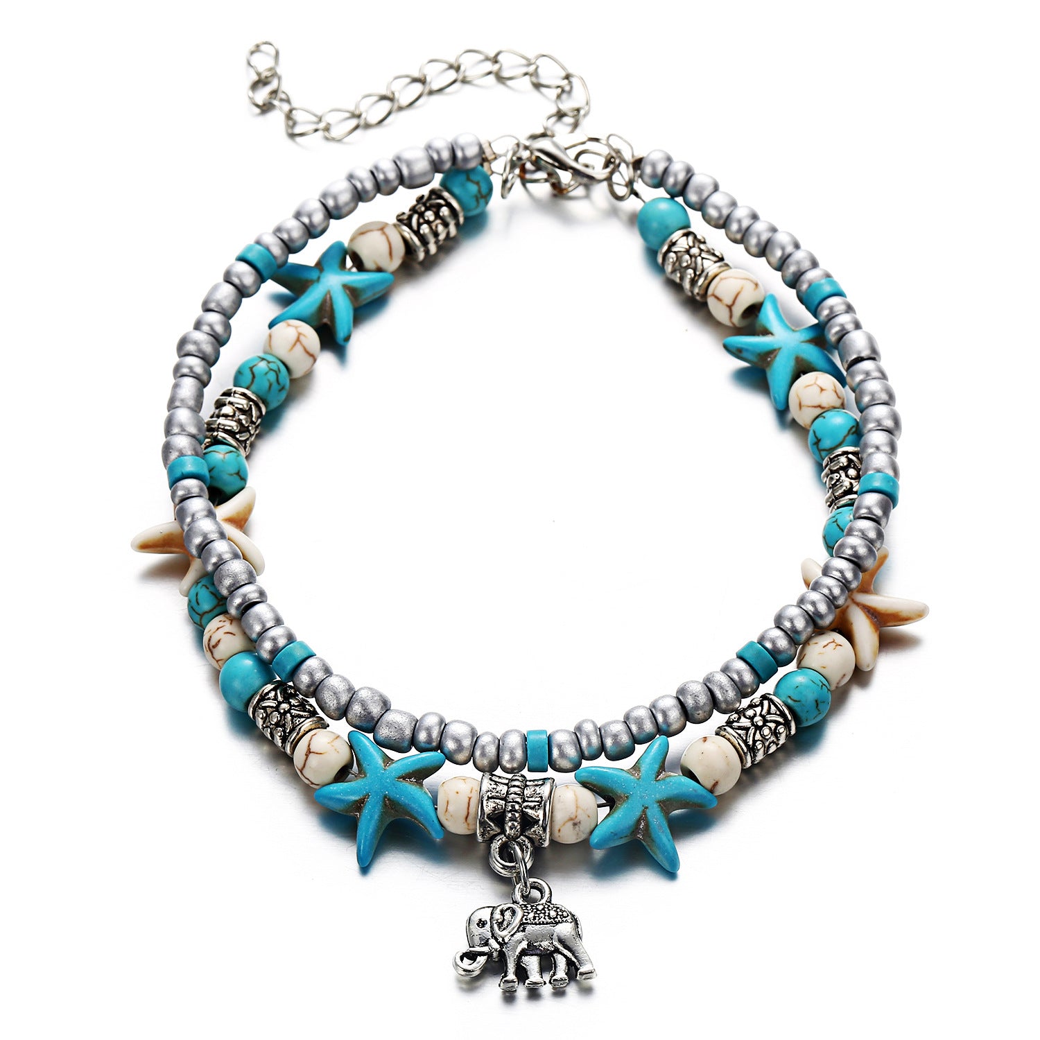 double layer anklet for beach lovers