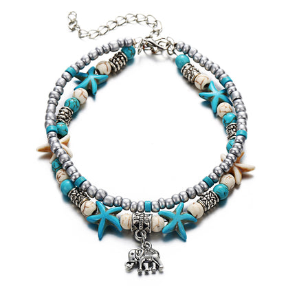 double layer anklet for beach lovers