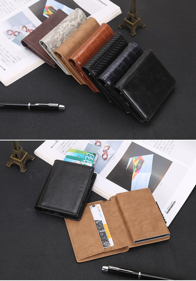 Automatic pop-up credit card holder