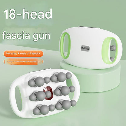 Close-up of massage gun intensity settings