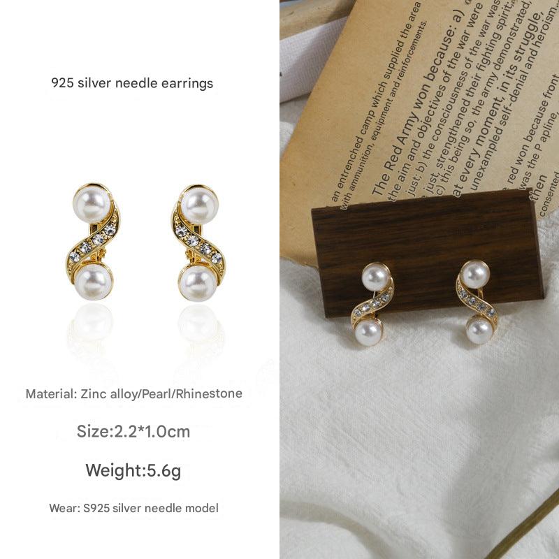 Lightweight Alloy Pearl Earrings