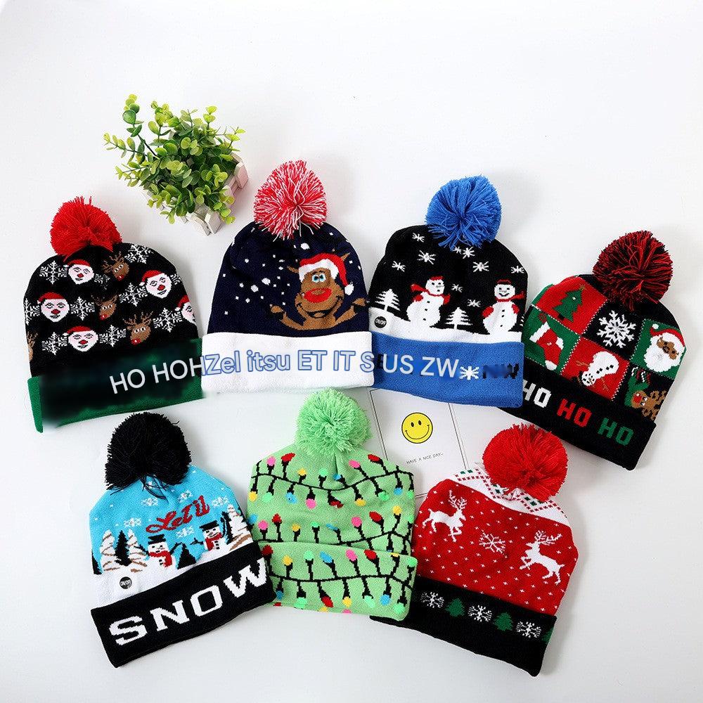 Colorful Christmas knit beanie hat 7