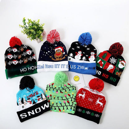 Colorful Christmas knit beanie hat 7