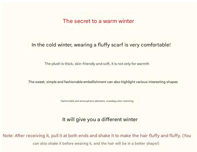 Lavish plush scarf against a snowy background