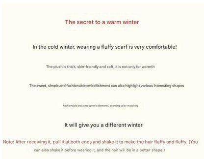 Lavish plush scarf against a snowy background