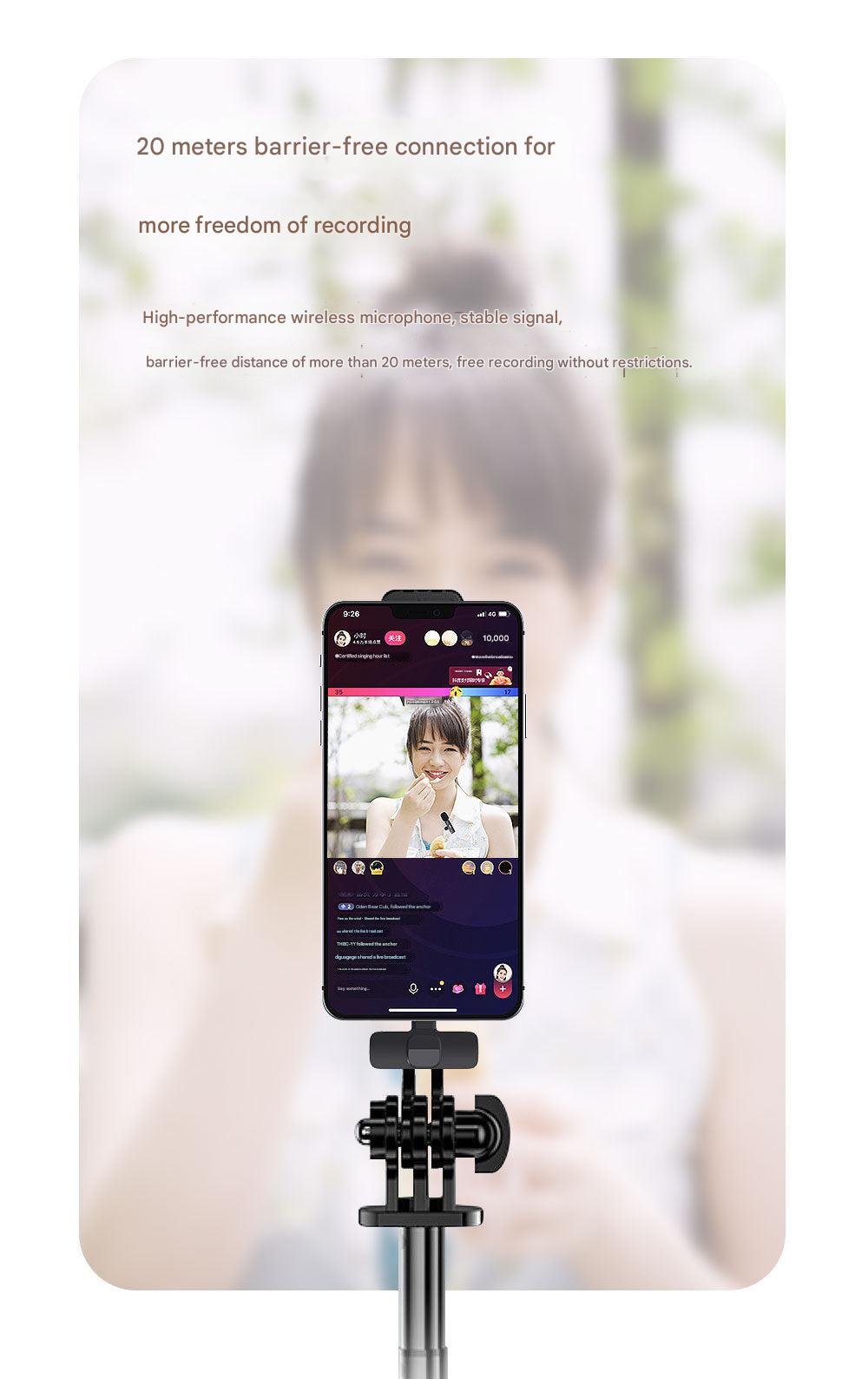 Wireless clip-on microphone for streaming