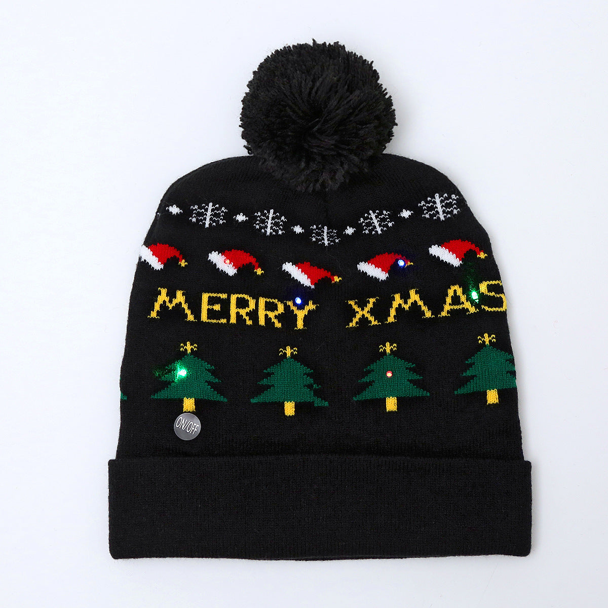 Colorful Christmas knit beanie hat 3
