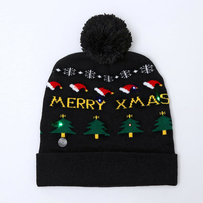 Colorful Christmas knit beanie hat 3