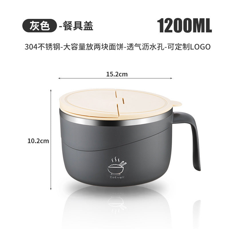 Compact storage stainless steel meal bowl