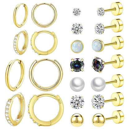 Model wearing stainless steel earrings image 8