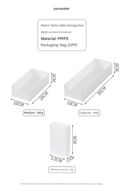 Small box for charging cables and USB drives