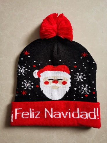 Colorful Christmas knit beanie hat 4