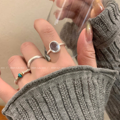 Geometric Silver Open Finger Jewelry