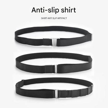 Shirt stay belt in use on men's formal shirt